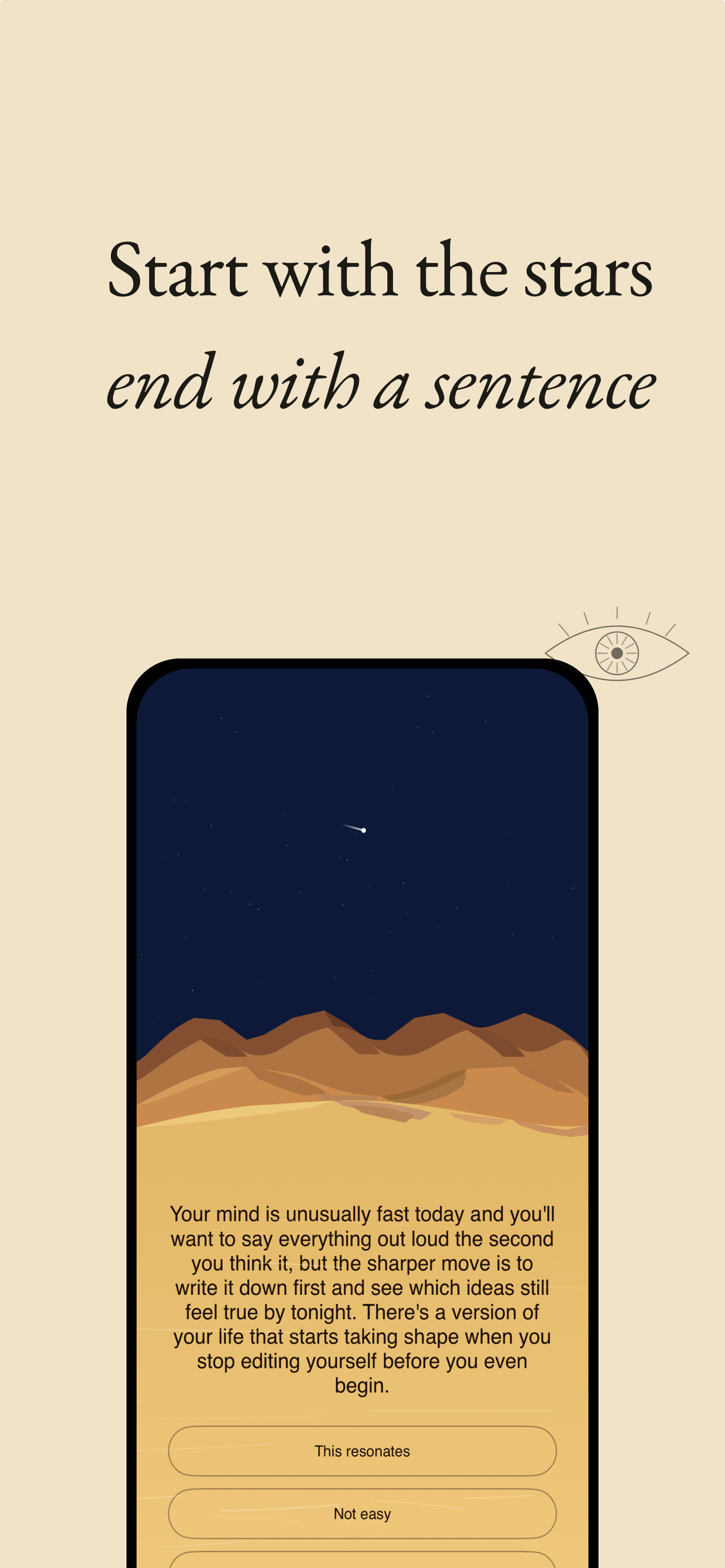 Delphi daily reading with desert landscape and personalized horoscope